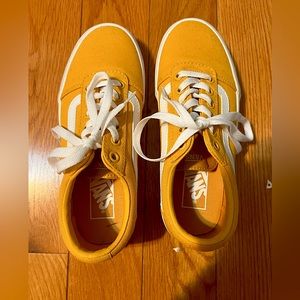 mustard colored Vans, never worn.